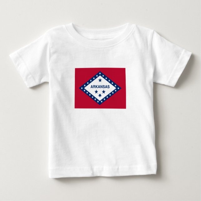 T-shirt Pour Bébé Drapeau d'État de l'Arkansas (Devant)