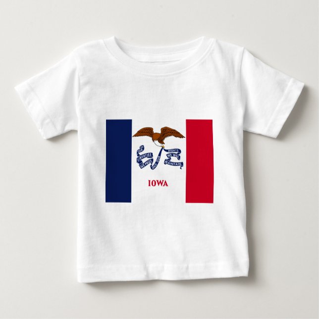 T-shirt Pour Bébé Drapeau d'État de l'Iowa (Devant)