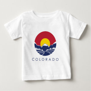 T-shirt Pour Bébé Drapeau d'état de montagne rocheuse du Colorado