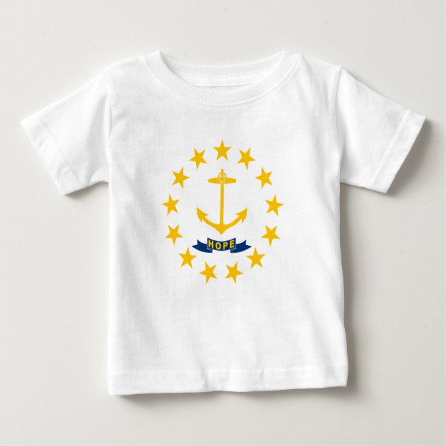 T-shirt Pour Bébé Drapeau d'État de Rhode Island (Devant)