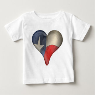 T-shirt Pour Bébé Drapeau d'état du Texas à un coeur