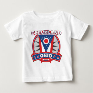 T-shirt Pour Bébé Drapeau d'État patriotique bleu rouge de Cleveland