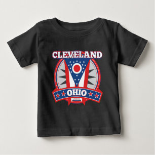 T-shirt Pour Bébé Drapeau d'État patriotique bleu rouge de Cleveland