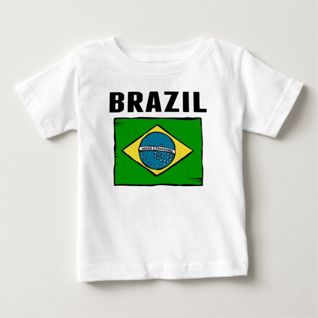 T-shirt Pour Bébé Drapeau du Brésil (Devant)