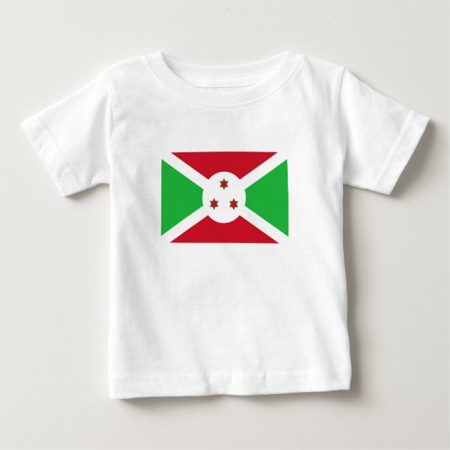 T-shirt Pour Bébé Drapeau du Burundi patriotique (Devant)