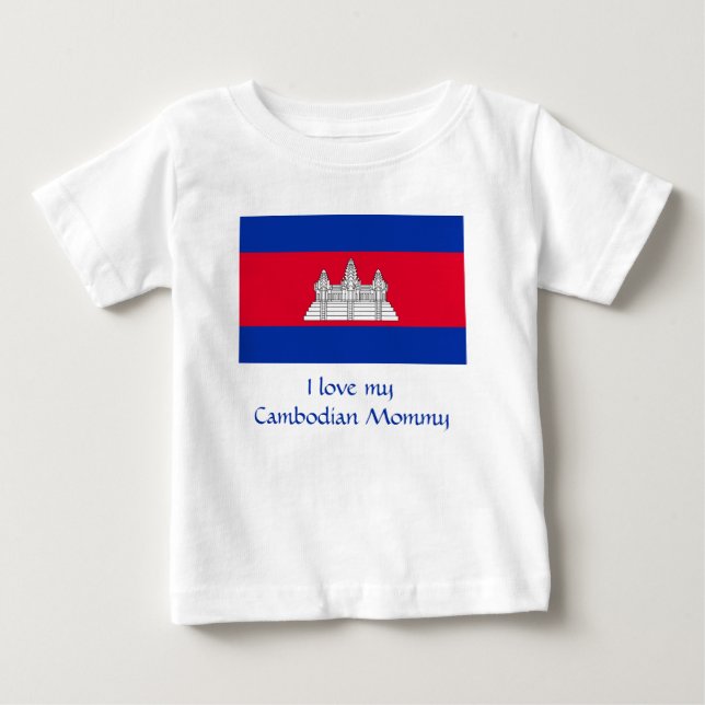 T-shirt Pour Bébé Drapeau du Cambodge (Devant)