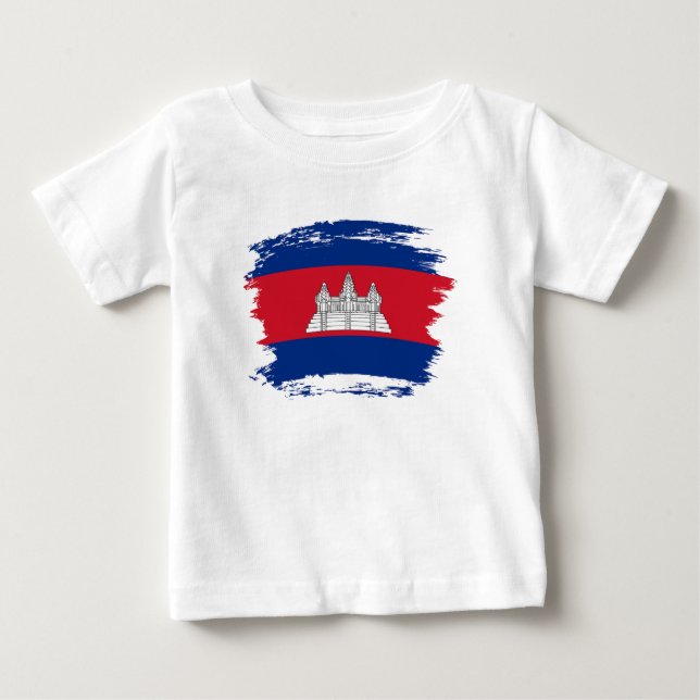 T-shirt Pour Bébé drapeau du Cambodge (Devant)