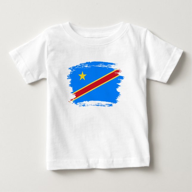 T-shirt Pour Bébé Drapeau du Congo (Devant)