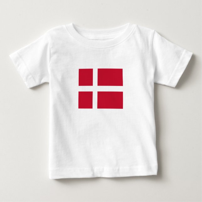 T-shirt Pour Bébé Drapeau du Danemark (Devant)