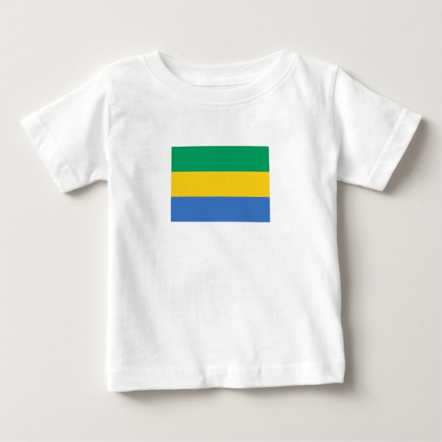 T-shirt Pour Bébé Drapeau du Gabon (Devant)