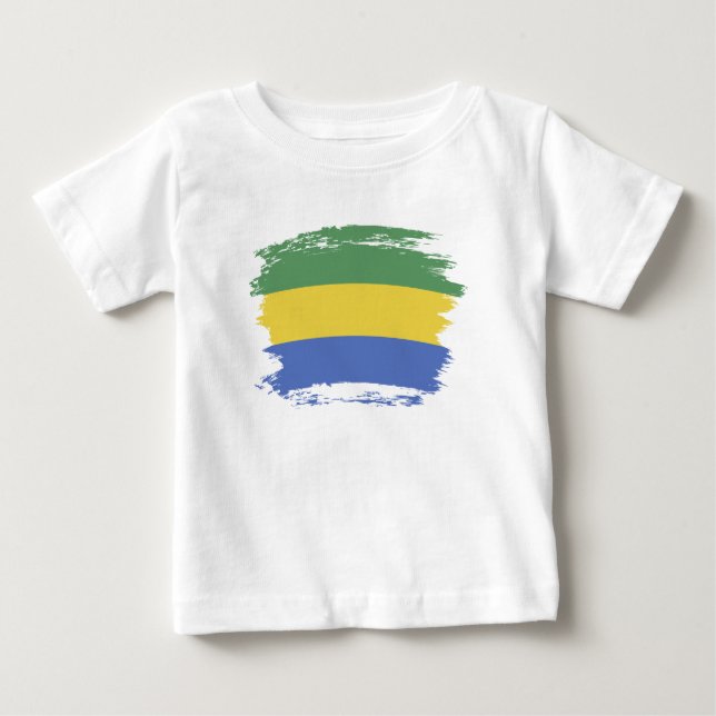 T-shirt Pour Bébé Drapeau du Gabon (Devant)