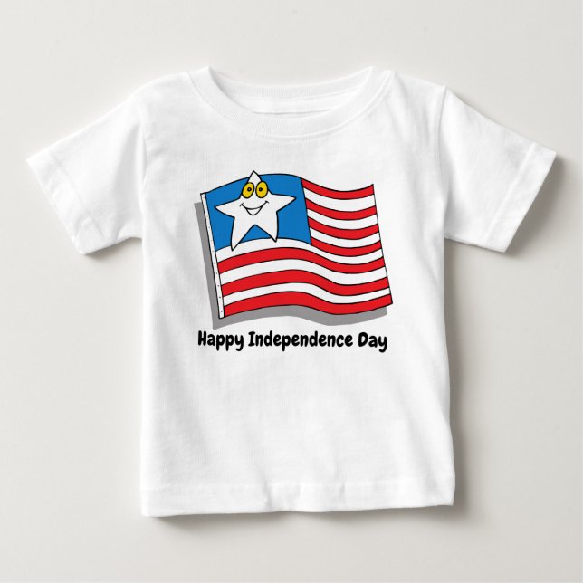 T-shirt Pour Bébé Drapeau du Jour de l'Indépendance (Devant)
