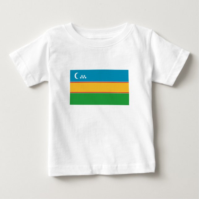 T-shirt Pour Bébé Drapeau du Karakalpakstan (Devant)