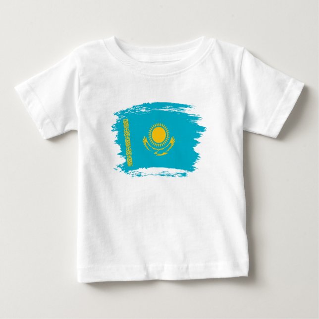 T-shirt Pour Bébé Drapeau du Kazakhstan (Devant)
