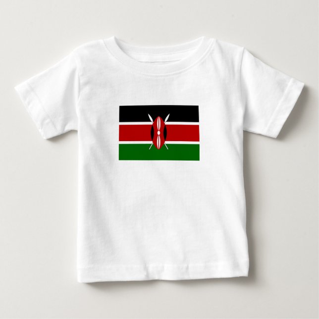 T-shirt Pour Bébé Drapeau du Kenya (Devant)