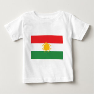 T-shirt Pour Bébé Drapeau du Kurdistan (le Kurdistan ou l'Alaya