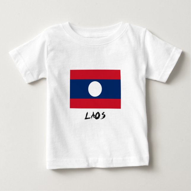 T-shirt Pour Bébé Drapeau du Laos (Devant)