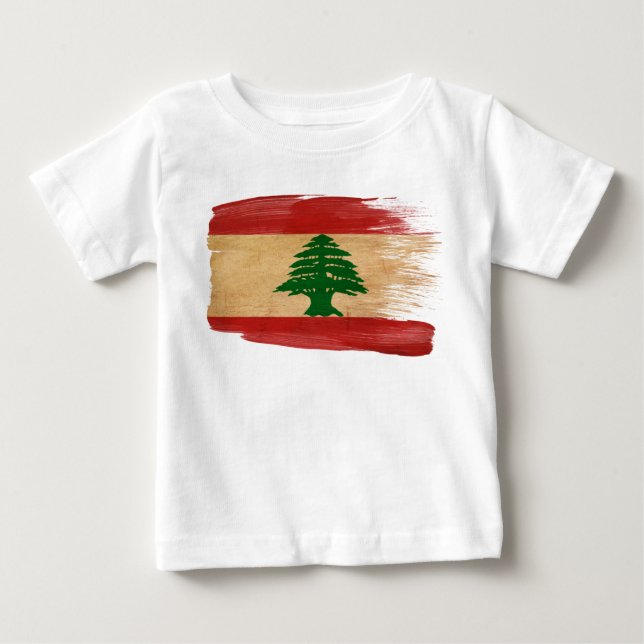 T-shirt Pour Bébé Drapeau du Liban (Devant)