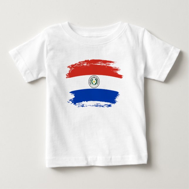 T-shirt Pour Bébé Drapeau du Paraguay (Devant)