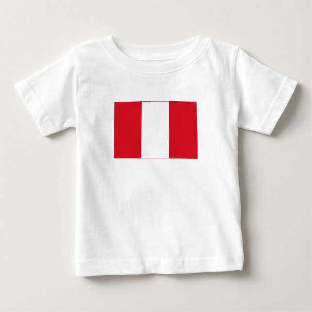 T-shirt Pour Bébé Drapeau du Pérou (Devant)