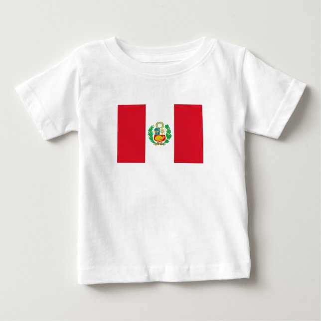 T-shirt Pour Bébé Drapeau du Pérou (Devant)