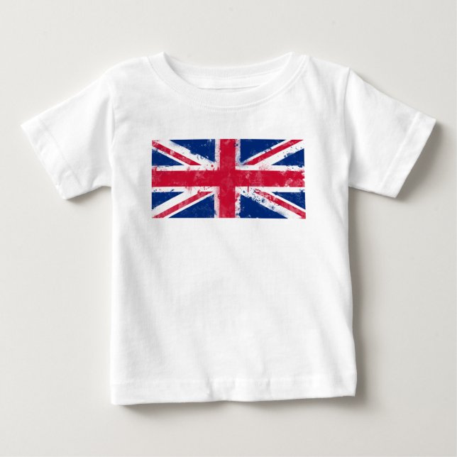 T-shirt Pour Bébé Drapeau du Royaume-Uni ou de l'Union Jack (Devant)