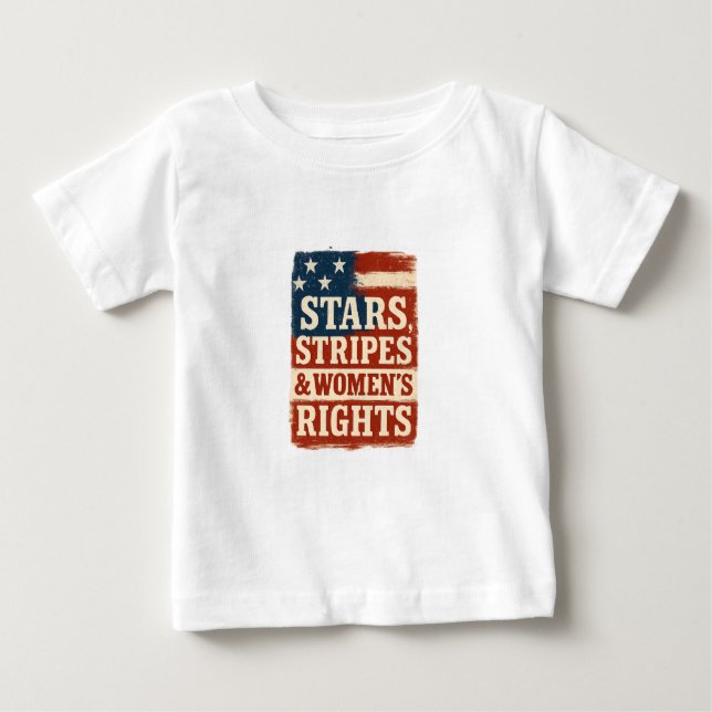 T-shirt Pour Bébé Drapeau en détresse Stars, Rayures et Droits des F (Devant)