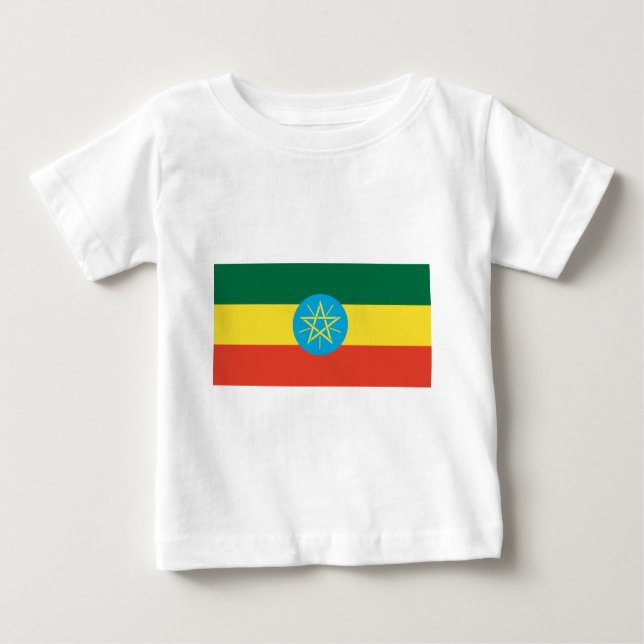 T-shirt Pour Bébé Drapeau éthiopien (Devant)