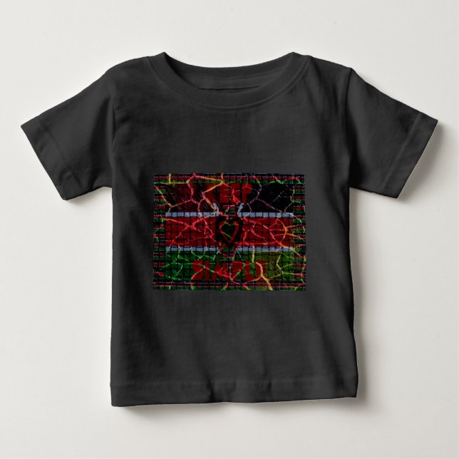 T-shirt Pour Bébé Drapeau fissuré : Faites simple - Résilience kenya (Devant)