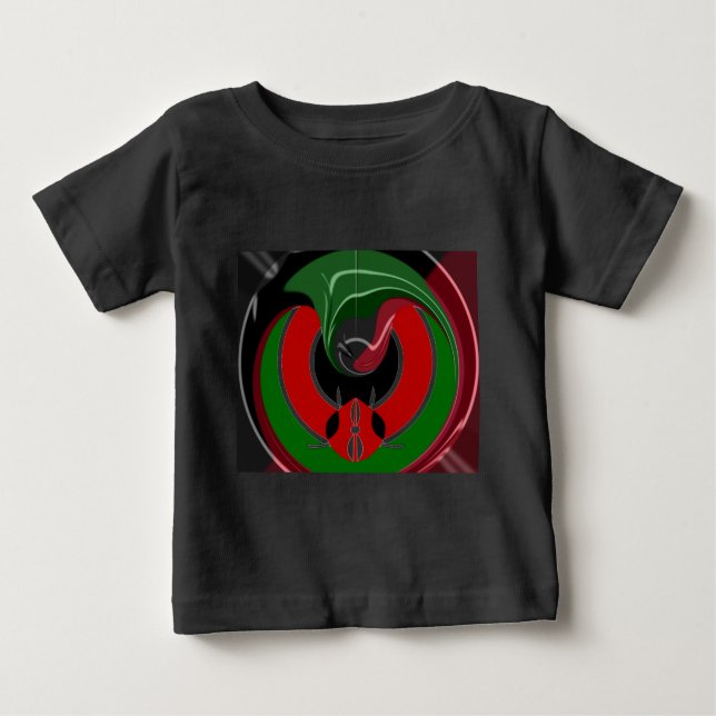 T-shirt Pour Bébé Drapeau Fluid Kenyan : Un design moderne (Devant)