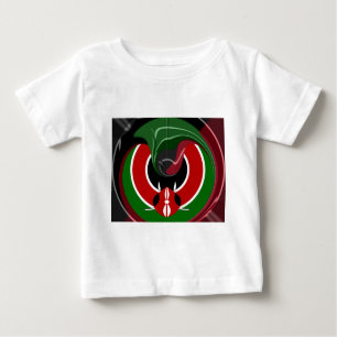 T-shirt Pour Bébé Drapeau Fluide Kenya Hakuna Matata