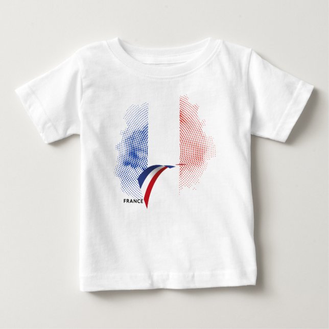 T-shirt Pour Bébé Drapeau français (Devant)