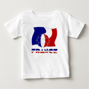 T-shirt Pour Bébé Drapeau Français avec Ballon de Football