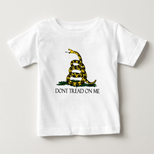 T-shirt Pour Bébé Drapeau Gadsden, Arrière - plan Jaune (Devant)
