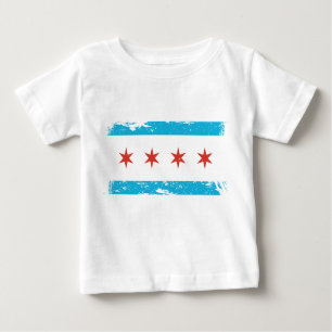 T-shirt Pour Bébé Drapeau grunge de Chicago
