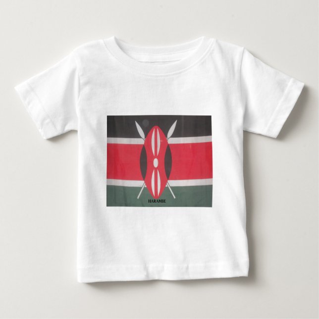 T-shirt Pour Bébé Drapeau Harambe vintage Kenya (Devant)