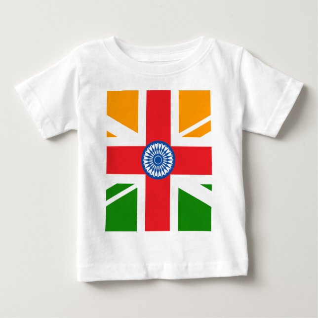 T-shirt Pour Bébé Drapeau indien anglo (Devant)
