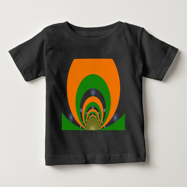 T-shirt Pour Bébé Drapeau indien Kaleidoscope : Unité et patriotisme (Devant)