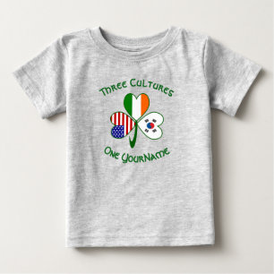 T-shirt Pour Bébé Drapeau irlandais sud-coréen américain Shamrock Pe