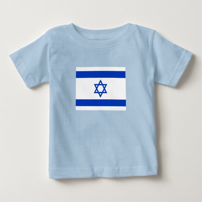 T-shirt Pour Bébé Drapeau Israël (Devant)