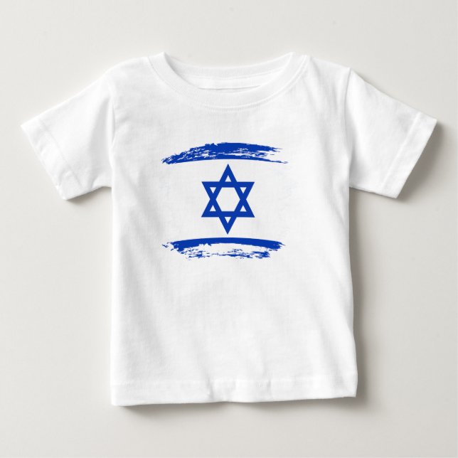 T-shirt Pour Bébé Drapeau Israël (Devant)