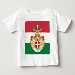 T-shirt Pour Bébé Drapeau italien avec insigne du Royaume d'Italie