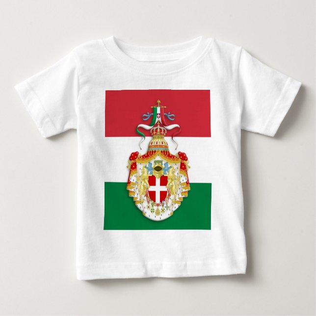 T-shirt Pour Bébé Drapeau italien avec insigne du Royaume d'Italie (Devant)