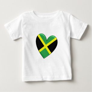 T-shirt Pour Bébé Drapeau jamaïcain de coeur