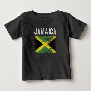 T-shirt Pour Bébé Drapeau jamaïcain en détresse - Drapeau jamaïcain