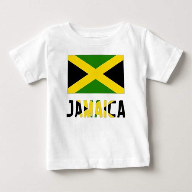T-shirt Pour Bébé Drapeau jamaïcain et Jamaïque (Devant)