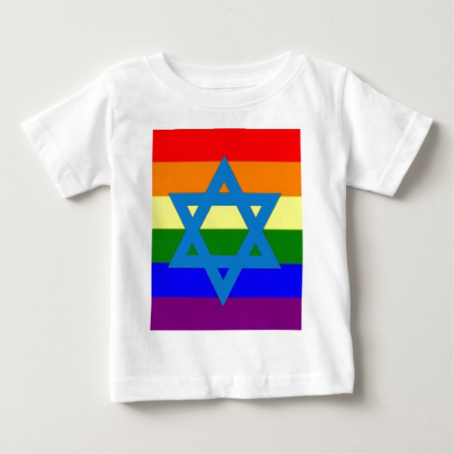 T-shirt Pour Bébé Drapeau juif de gay pride (Devant)