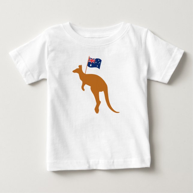 T-shirt Pour Bébé drapeau kangourou australien blanc (Devant)