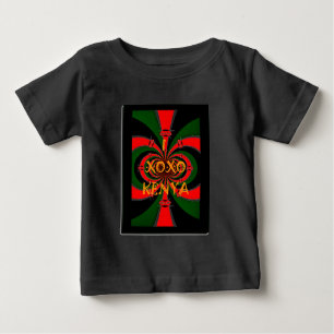 T-shirt Pour Bébé Drapeau Kenya d'inspiration africaine - Art Abstra