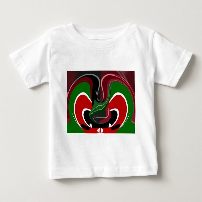 T-shirt Pour Bébé Drapeau Kényan en effervescence : un art moderne d (Devant)